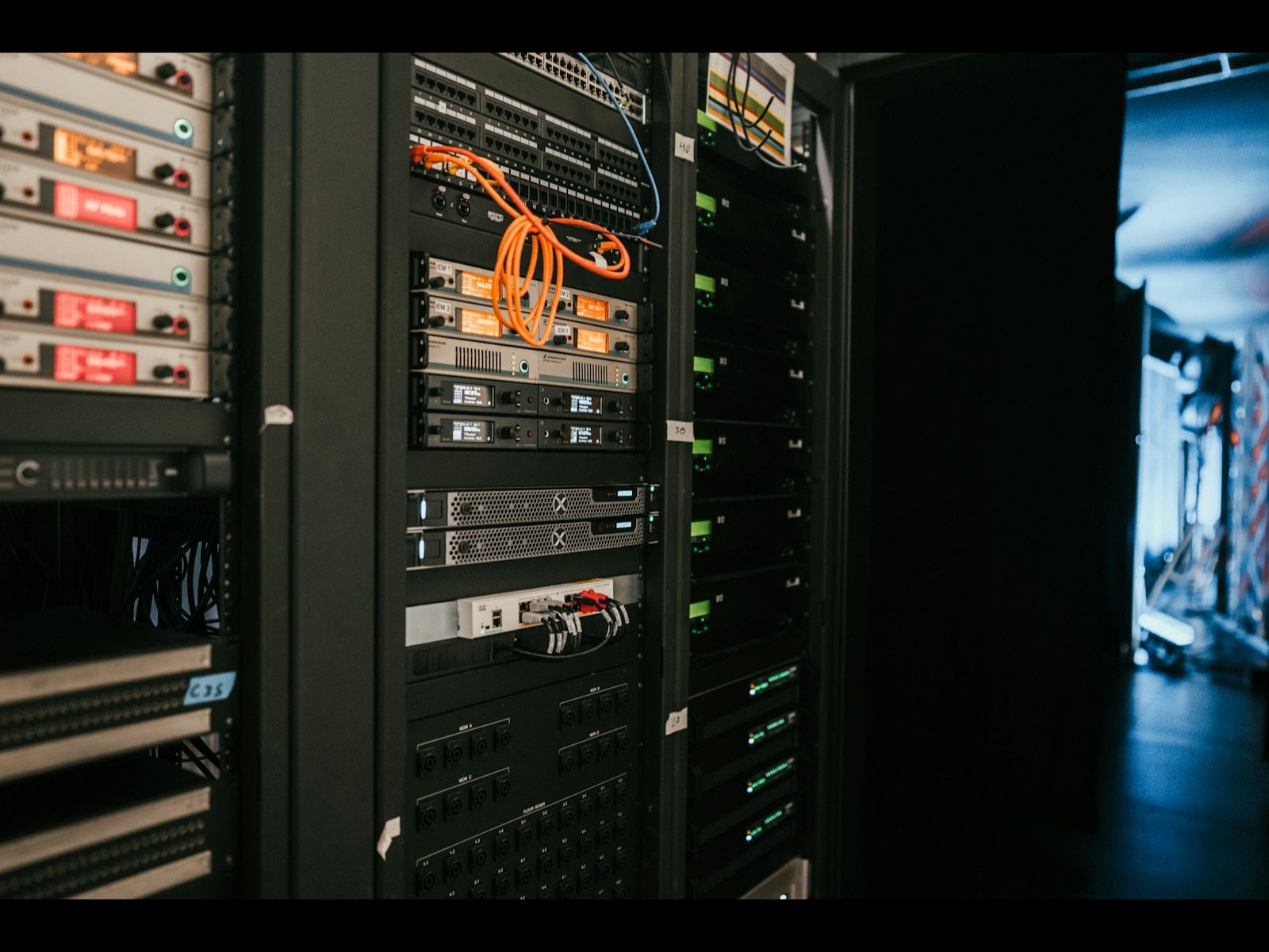 3AE PoE NVR — rack-mounted in a network closet